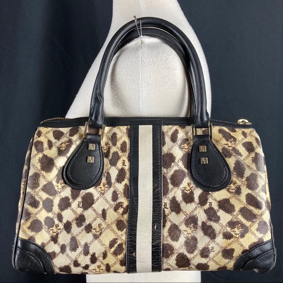 L.A.M.B. Women’s Mandeville leopard printed coated canvas speedy handbag - Picture 9 of 16